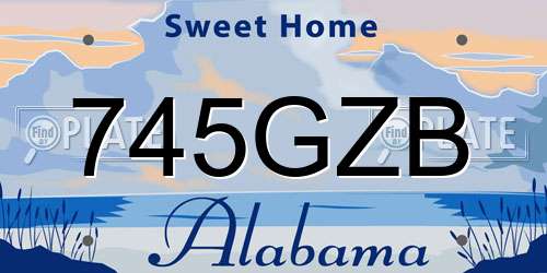 745GZB Alabama License Plate