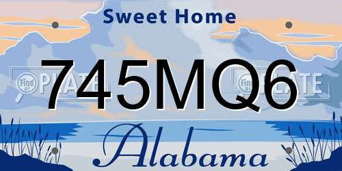 745MQ6 Alabama License Plate