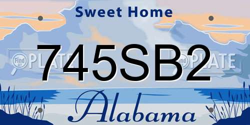 745SB2 Alabama License Plate