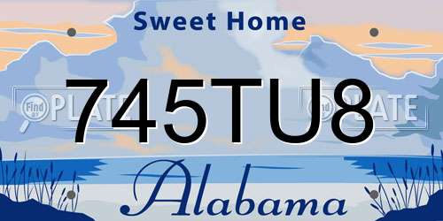 745TU8 Alabama License Plate