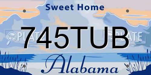 745TUB Alabama License Plate