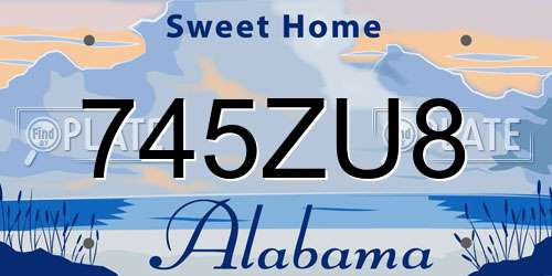 745ZU8 Alabama License Plate
