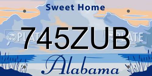745ZUB Alabama License Plate