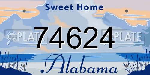 74624 Alabama License Plate