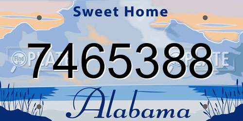 7465388 Alabama License Plate