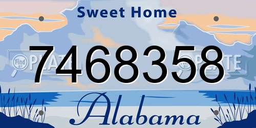 7468358 Alabama License Plate