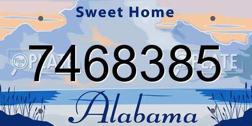 7468385 Alabama License Plate