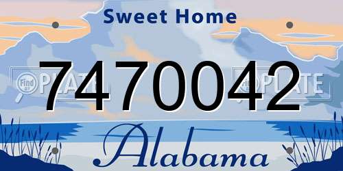 7470042 Alabama License Plate