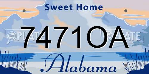 7471OA Alabama License Plate