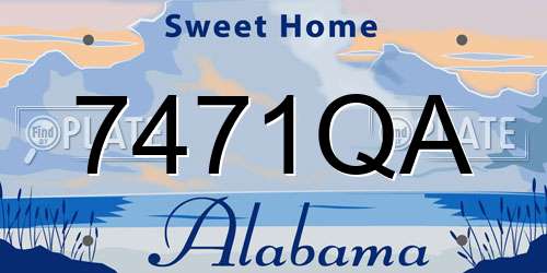 7471QA Alabama License Plate