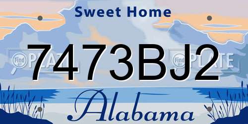 7473BJ2 Alabama License Plate