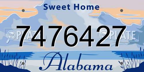 7476427 Alabama License Plate