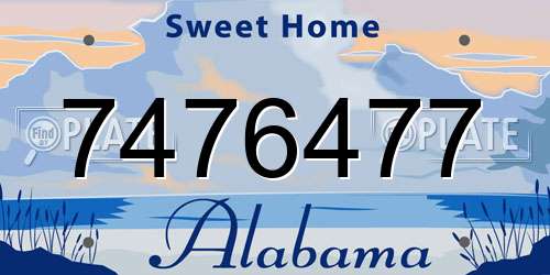 7476477 Alabama License Plate