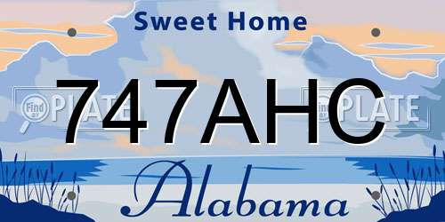 747AHC Alabama License Plate