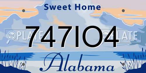 747IO4 Alabama License Plate