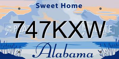 747KXW Alabama License Plate