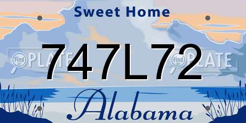747L72 Alabama License Plate