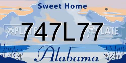 747L77 Alabama License Plate