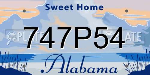 747P54 Alabama License Plate