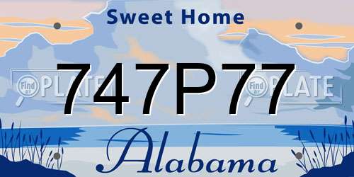 747P77 Alabama License Plate