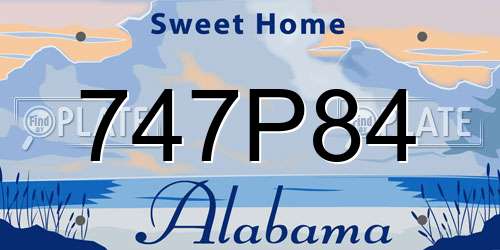 747P84 Alabama License Plate