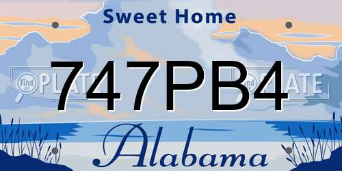 747PB4 Alabama License Plate