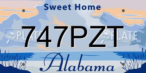 747PZT Alabama License Plate