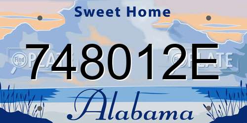 748012E Alabama License Plate