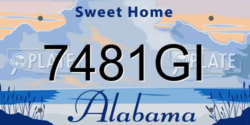 7481GI Alabama License Plate