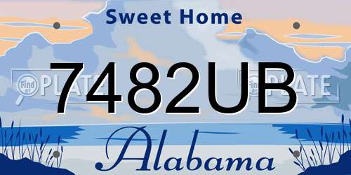 7482UB Alabama License Plate