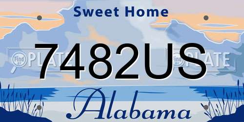 7482US Alabama License Plate
