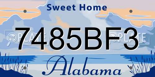 7485BF3 Alabama License Plate