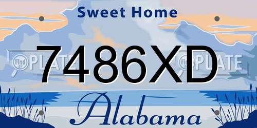 7486XD Alabama License Plate