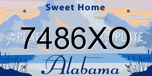 7486XO Alabama License Plate