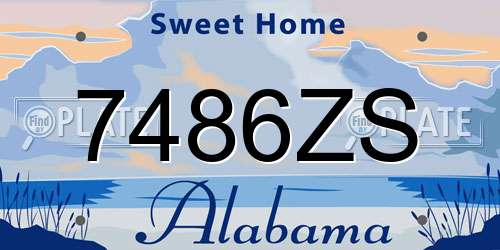 7486ZS Alabama License Plate