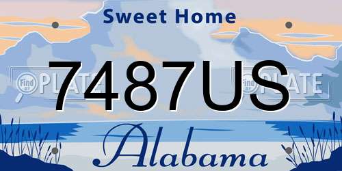 7487US Alabama License Plate