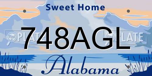 748AGL Alabama License Plate