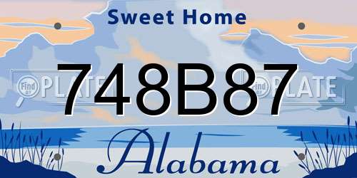 748B87 Alabama License Plate