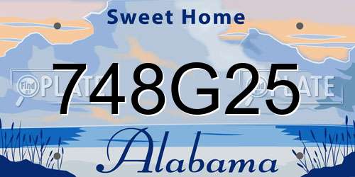 748G25 Alabama License Plate