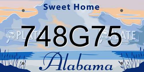 748G75 Alabama License Plate
