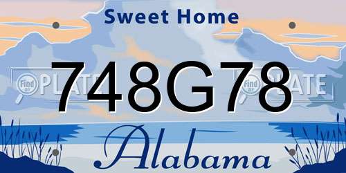 748G78 Alabama License Plate