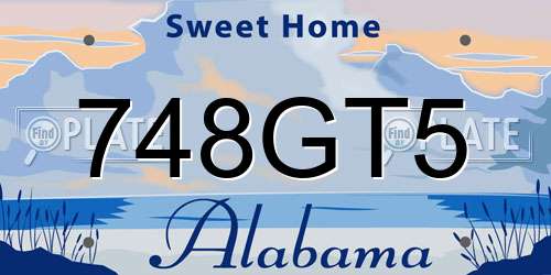 748GT5 Alabama License Plate
