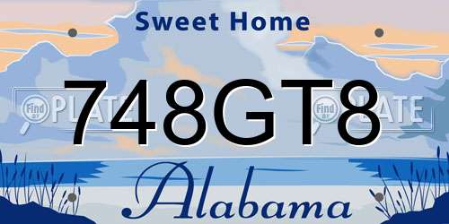 748GT8 Alabama License Plate
