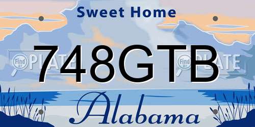 748GTB Alabama License Plate