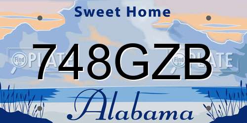 748GZB Alabama License Plate