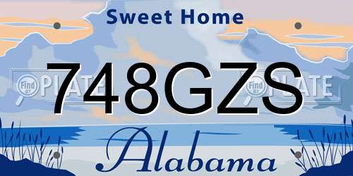 748GZS Alabama License Plate