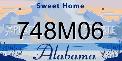 748M06 Alabama License Plate