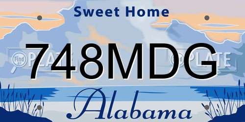 748MDG Alabama License Plate