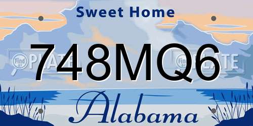 748MQ6 Alabama License Plate