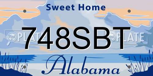 748SBT Alabama License Plate